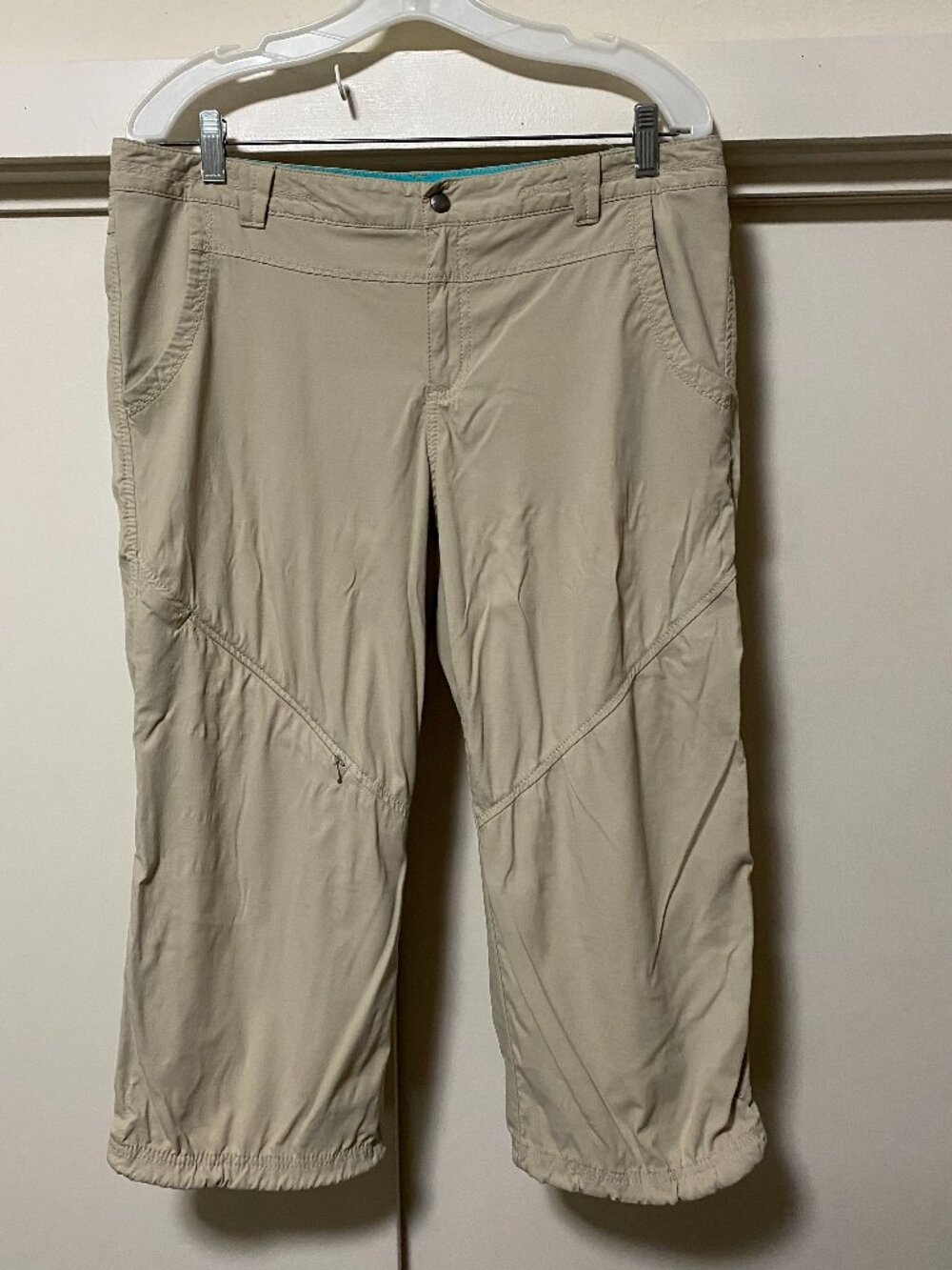 Eddie Bauer, tan hiking (outdoor) pants w/many pockets, size 12
